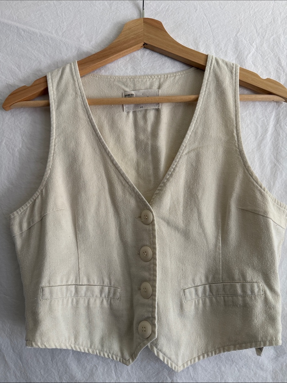 Rolla’s  Cream Button-Front Vest